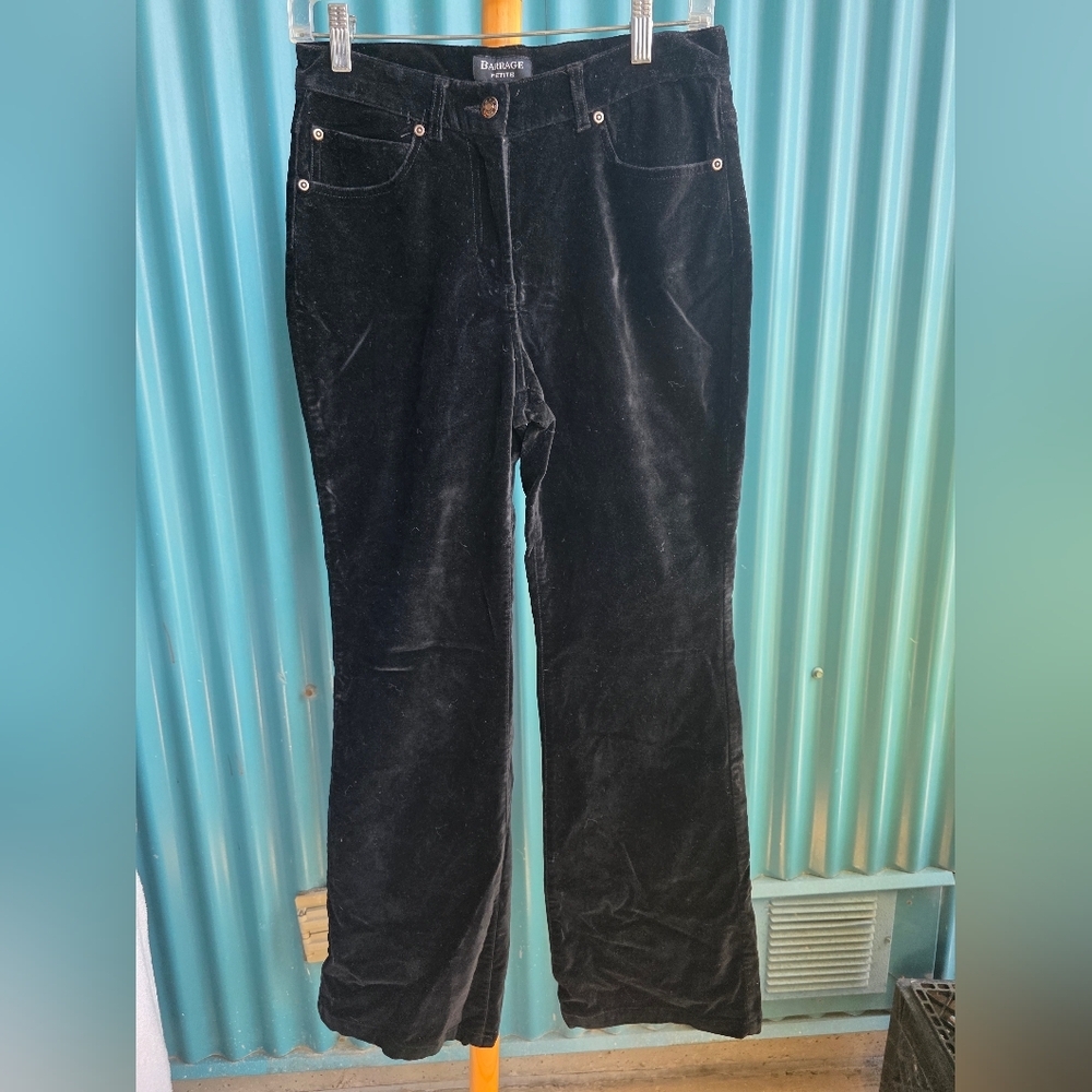 Barrafe Black Velvet Trousers with Classic Style Petite 8